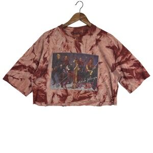 Vintage Aerosmith‎ Shirt Mens Large Tie Dye Cropped Just Push Play USA Tour 00s